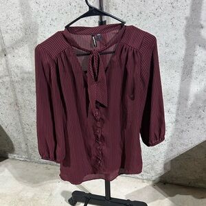 Heartsoul Maroon and Black Blouse